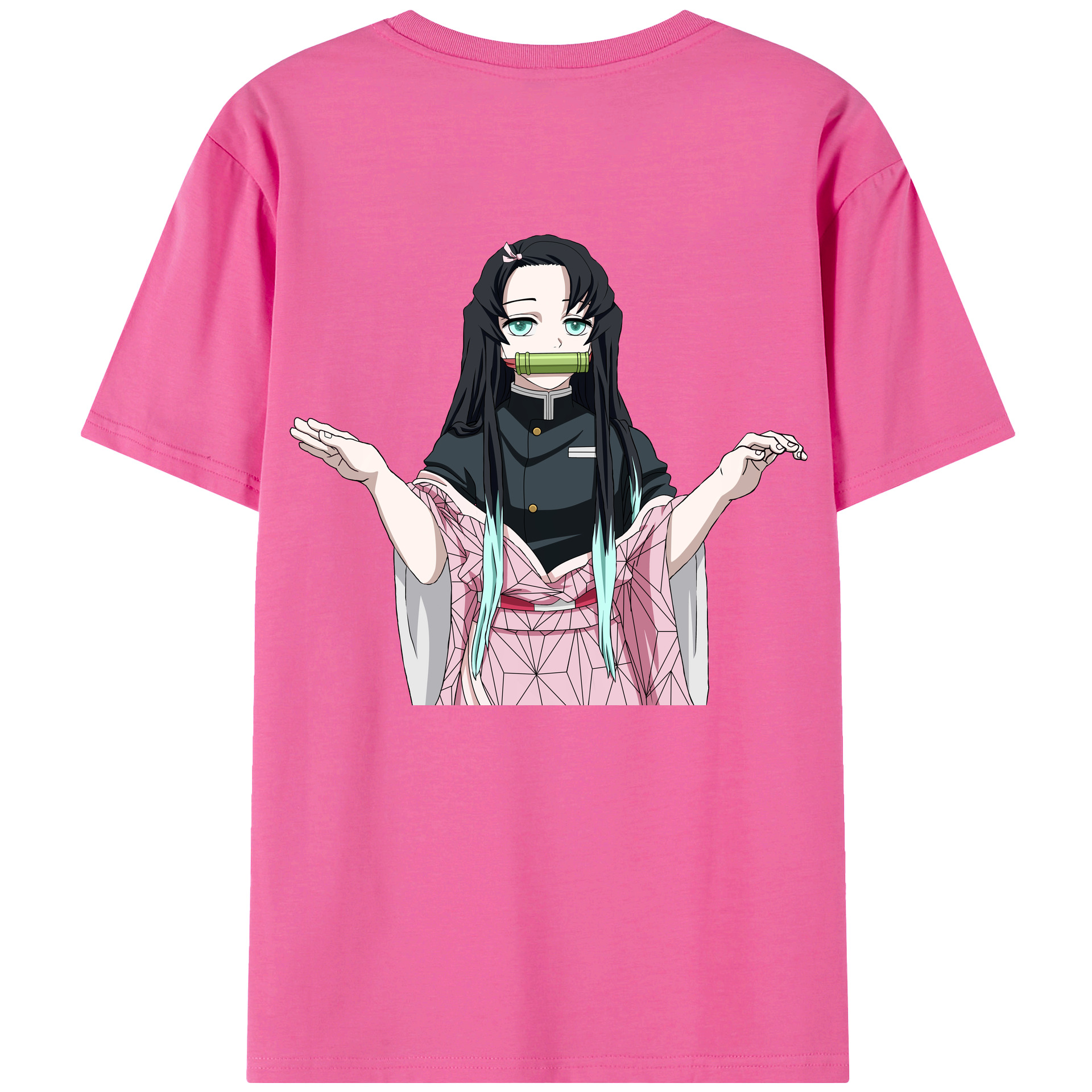 （画像用） 鬼滅の刃（きめつのやいば）竈門 禰󠄀豆子／かまど ねずこ Kamado Nezuko レディース半袖Tシャツ(バックプリント)